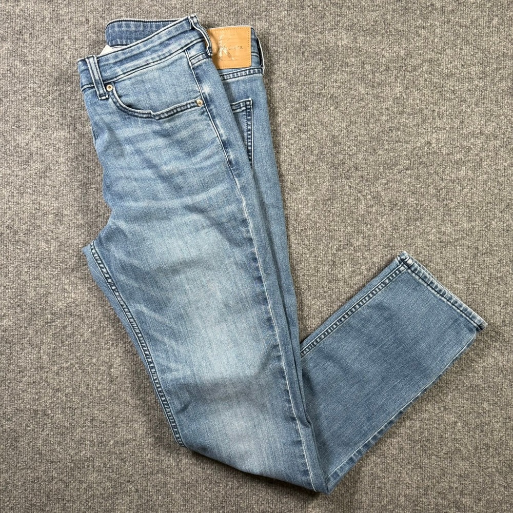 Calvin Klein Slim Jeans Mens 34x32 Blue Light Wash Stretch Denim